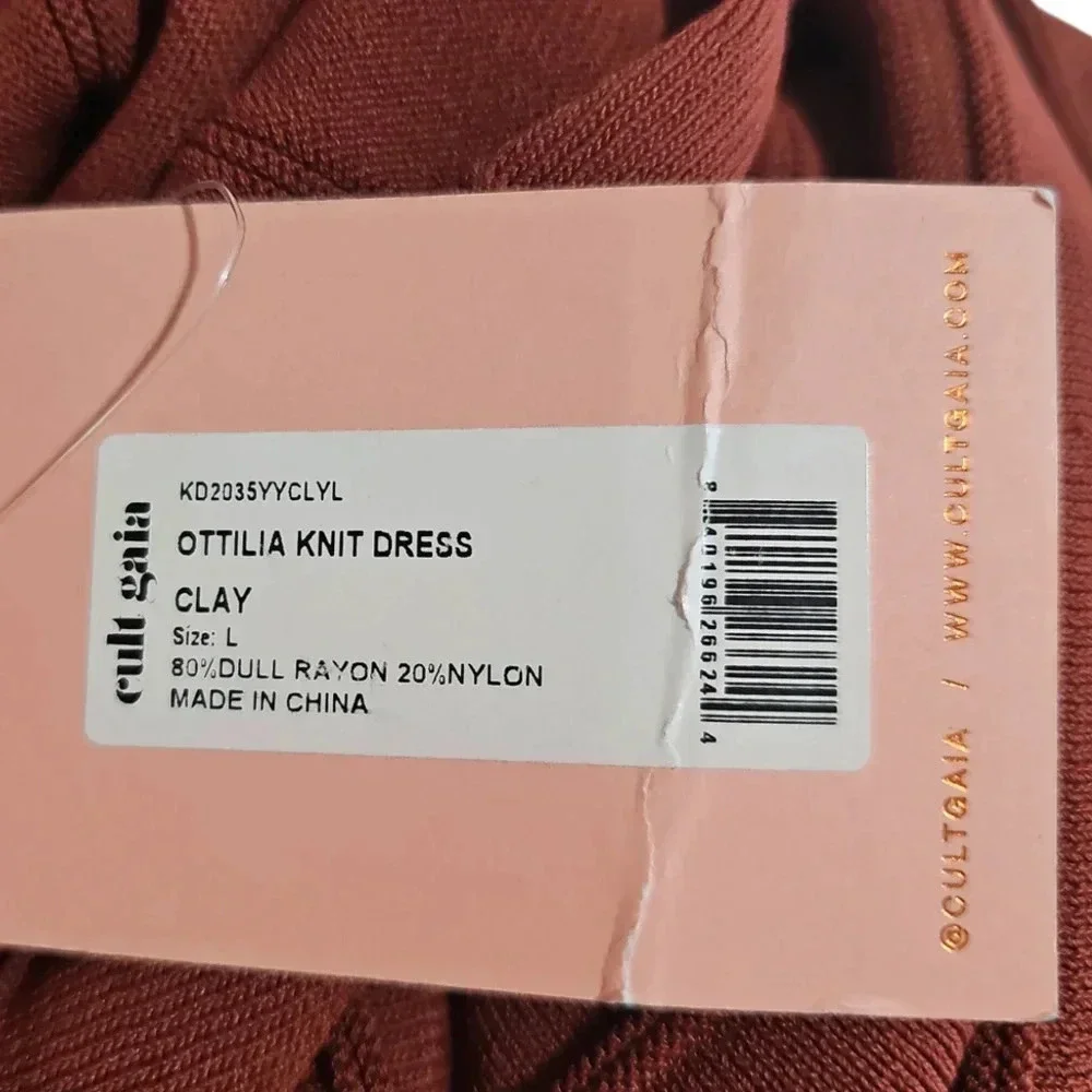 Cult Gaia Ottilia Knit Dress Clay Size L NWT - Picture 11 of 11